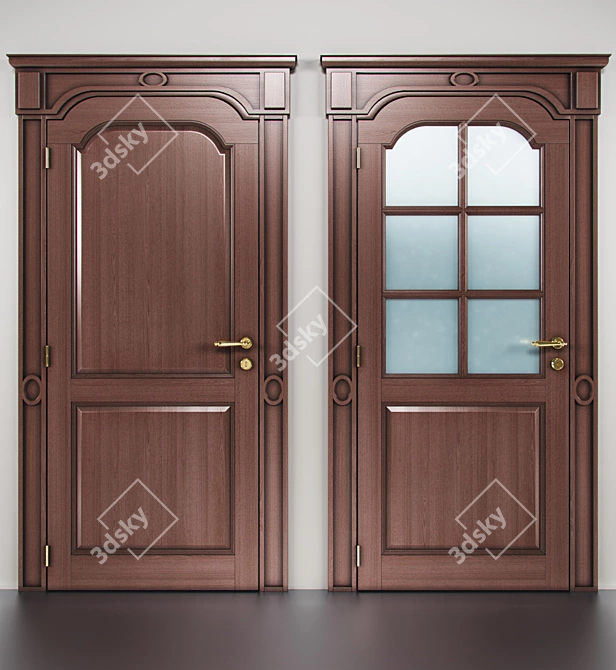 Handcrafted Array Doors 3D model image 2