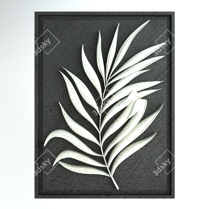 Exquisite Palm Leaf Decor 3D model image 1