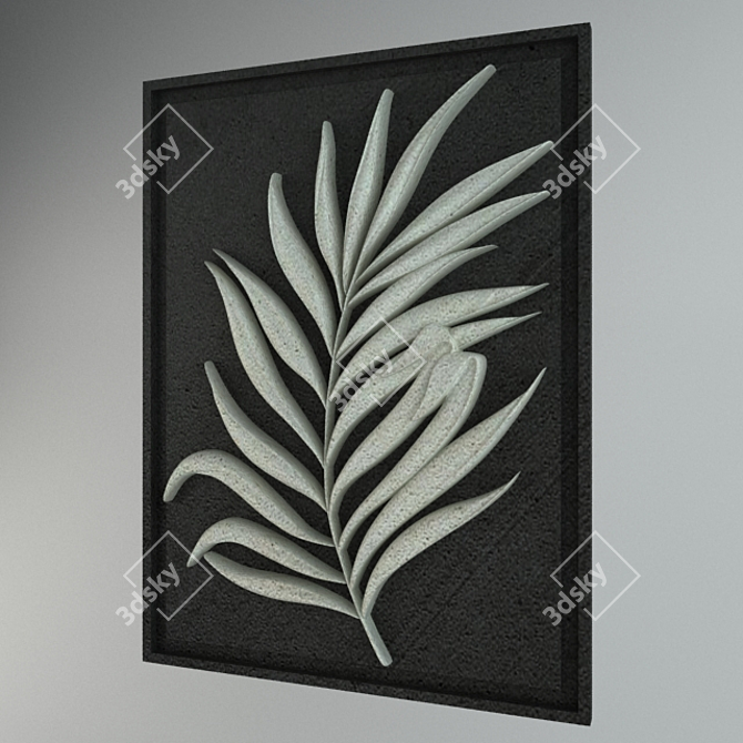 Exquisite Palm Leaf Decor 3D model image 2