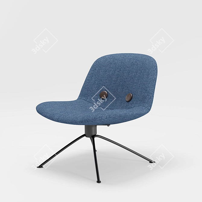 Modern Danish Design: Eyes Lounge EJ 3U Staal 3D model image 2