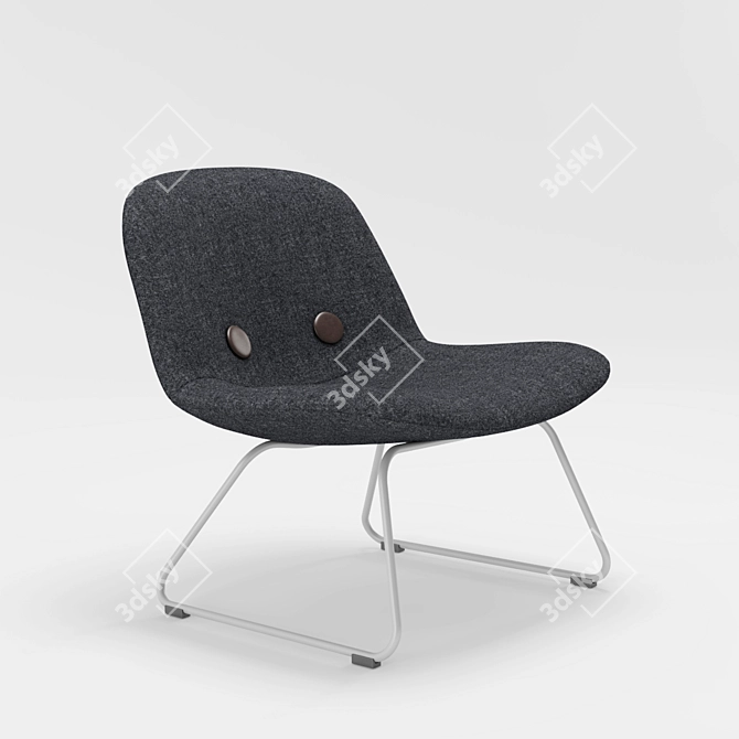 Modern Danish Design: Eyes Lounge EJ 3U Staal 3D model image 3