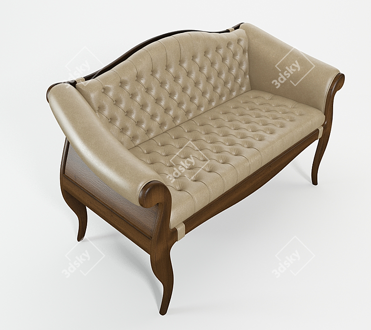 Modern Leather Sofa Marseille 3D model image 2