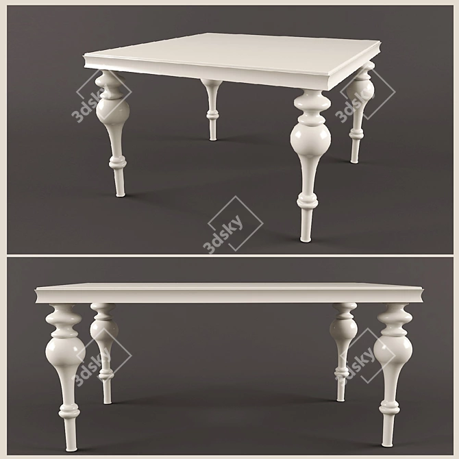 Modern Magnolia Lacquer Dining Table 3D model image 1