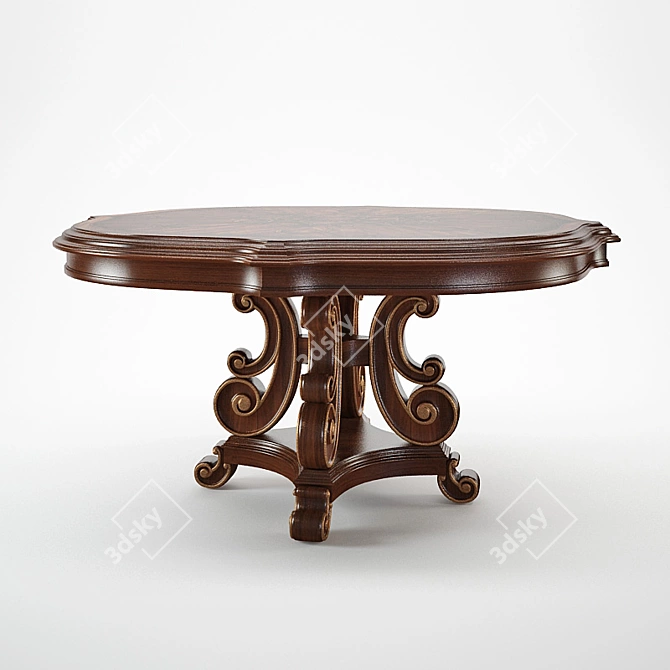 Elegant Grand Palais Dining Table 3D model image 1