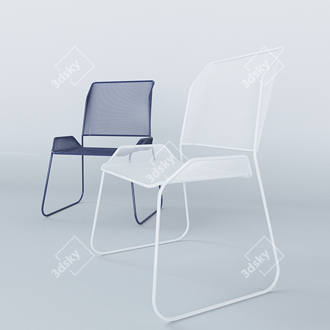 Metal Office Chair 3D model image 2