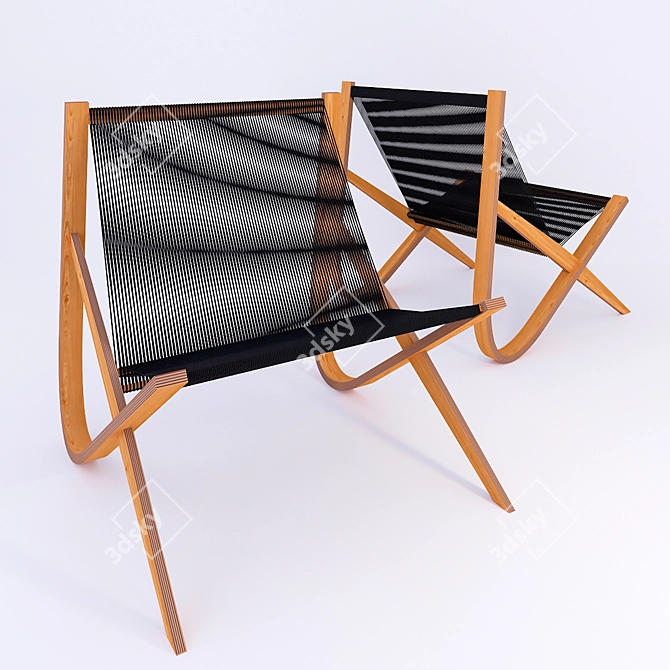 Poul Kjaerholm Designer Lounge Chair 3D model image 1