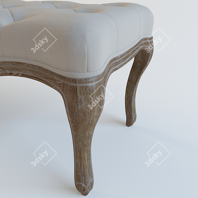 Elegant Oak Bench: Dixie Collection 3D model image 2