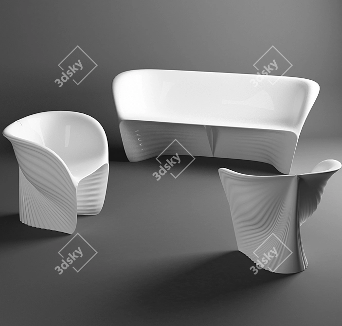 Modern Biophilia Sofa Set 3D model image 1