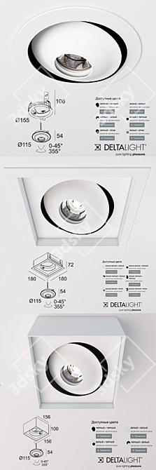 DeltaLight Grid Snap-In 82733: Versatile Recessed Spotlight 3D model image 2