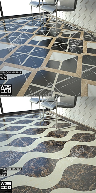Wescoo Waterjet Marble Tiles Set 3D model image 3