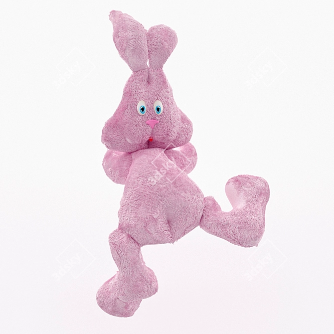 Fluffy Pink Rabbit: Marvelous Designer Source 3D model image 1