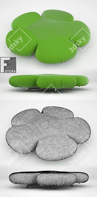 Futura Free Girevole Sofa: Italian Design, 220cm Diameter, Height 38cm 3D model image 2