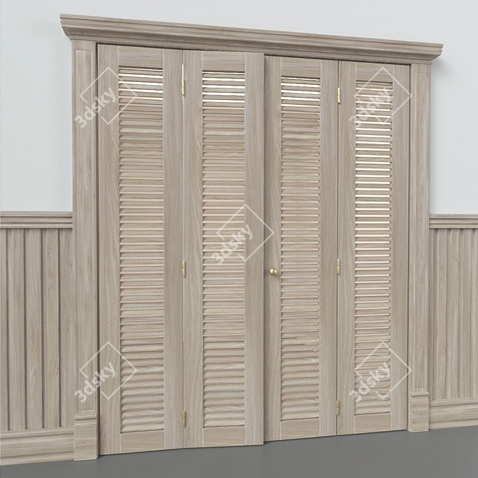 Modern Dressing Room with Wall Panel 3D model image 3