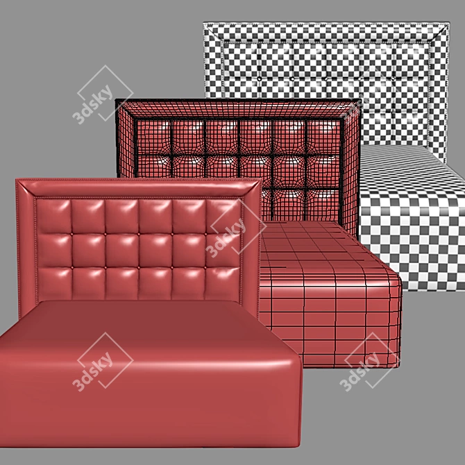 Modern Headboard Design 02: High-Poly 3D Model 3D model image 3