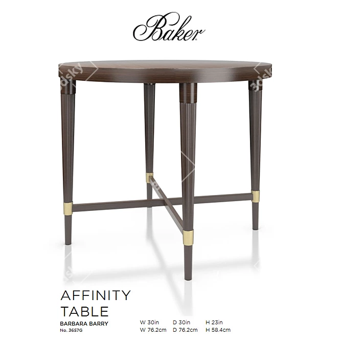 Elegant Walnut Affinity Table 3D model image 1