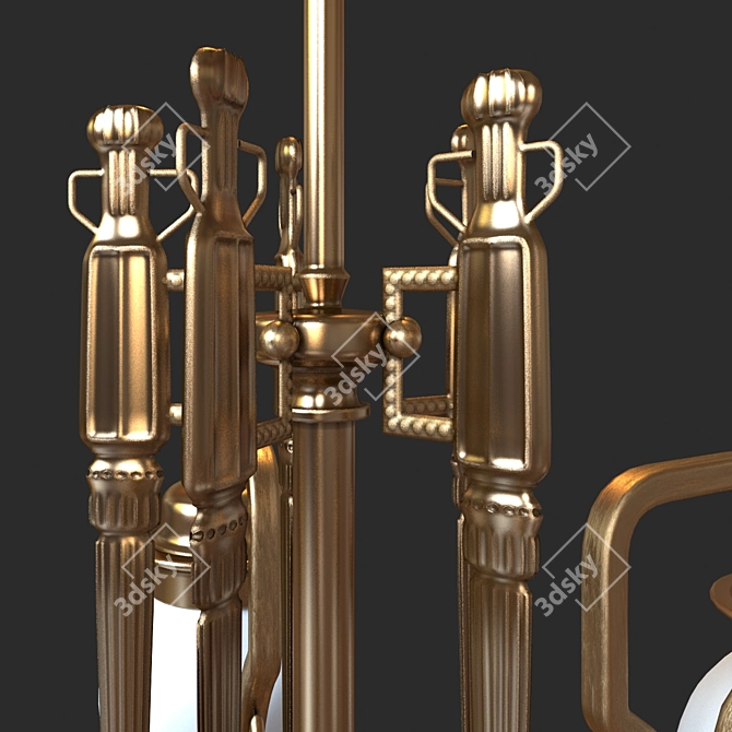 Patinas Handcrafted Brass Chandelier 3D model image 3