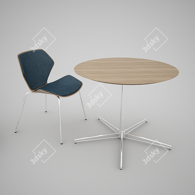 Zanotta Otto Bar-Stool: Chairs and Tables 3D model image 2