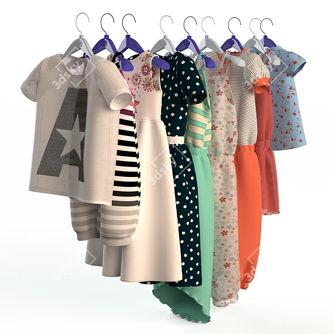 Kids' Knitwear Sets Displayed on Mannequins 3D model image 3