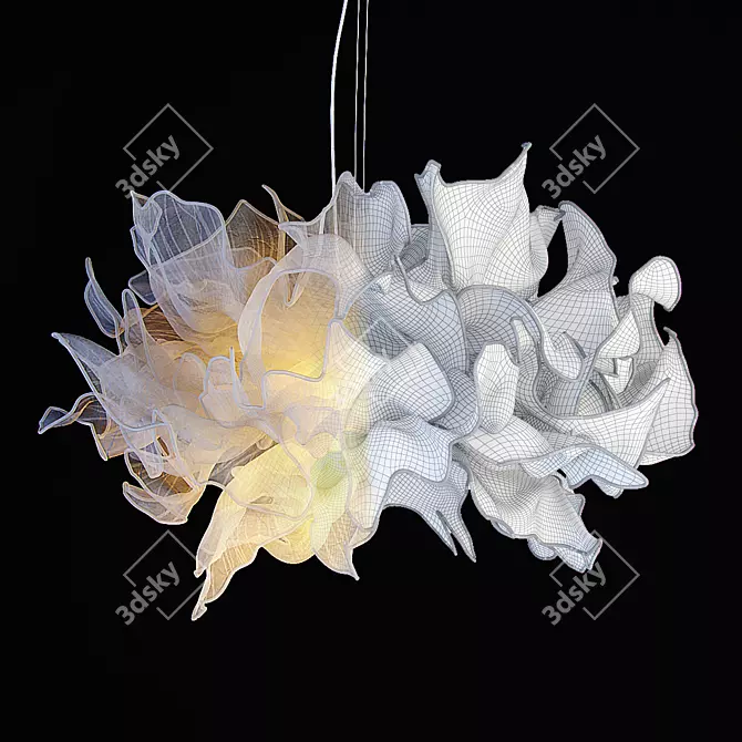 Fandango Cotton Metal Hanging Lamp 3D model image 2