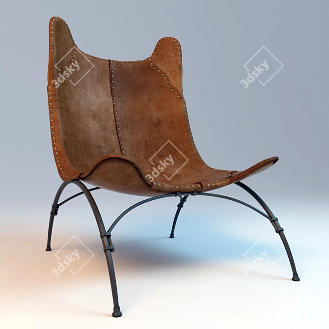 Rustic Safari Camp Chair 3D model image 1