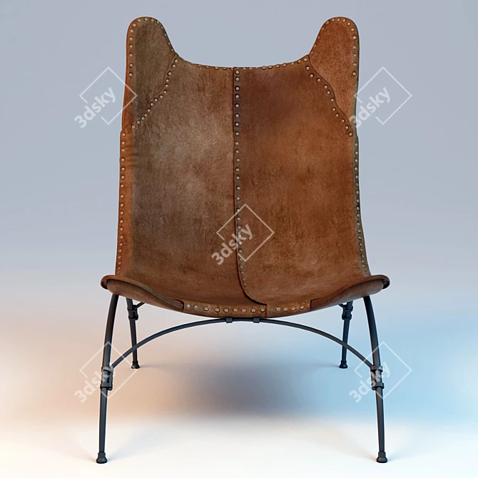 Rustic Safari Camp Chair 3D model image 2