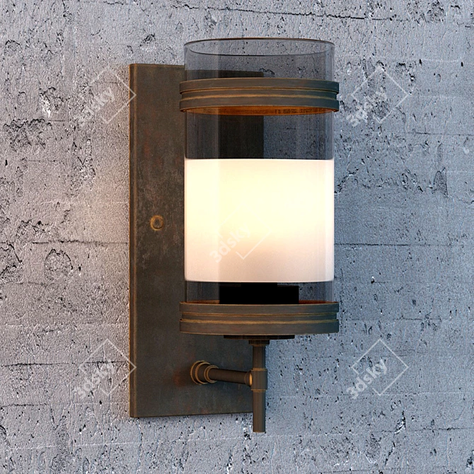 Gilded Glow Bronze Sconce 3D model image 1