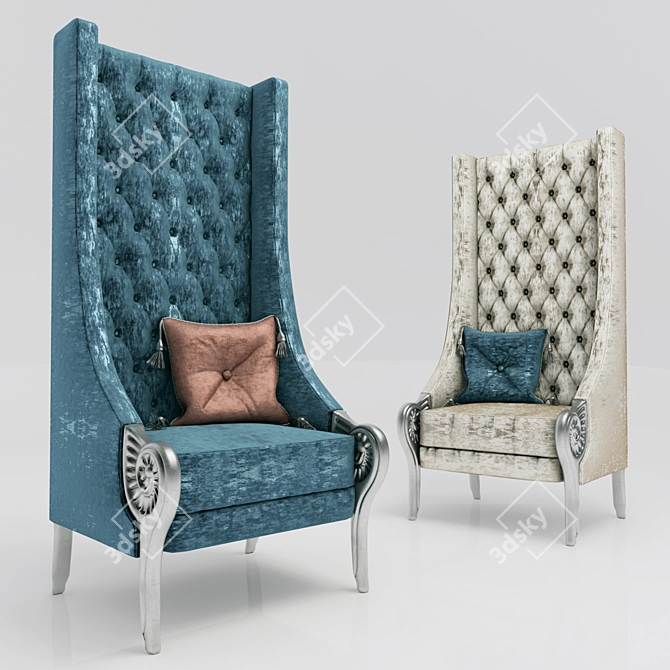 Elegant Alexandra Armchair 3D model image 1