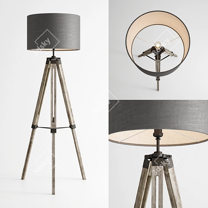 Harley Tripod Floor Lamp: Sleek and Stylish Lighting 3D model image 1