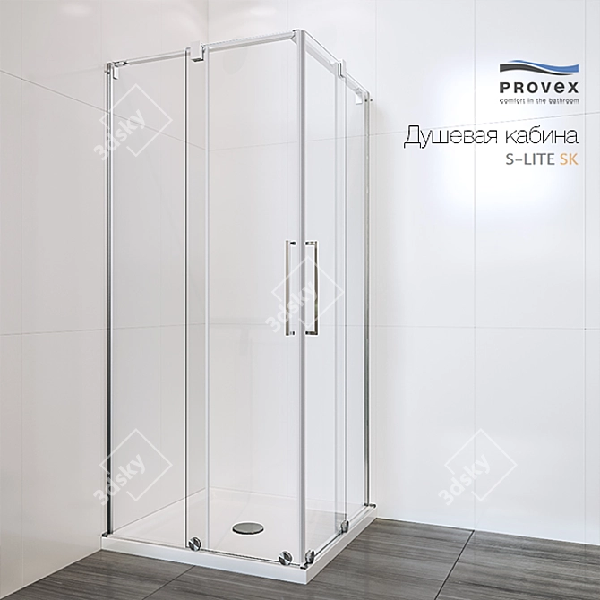 Provex S-Lite SK: Sleek, Sealproof Shower Enclosure 3D model image 1