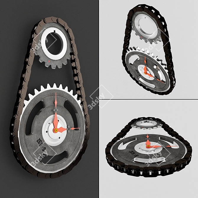 Chain Drive Custom Wall Clock 3D model image 1