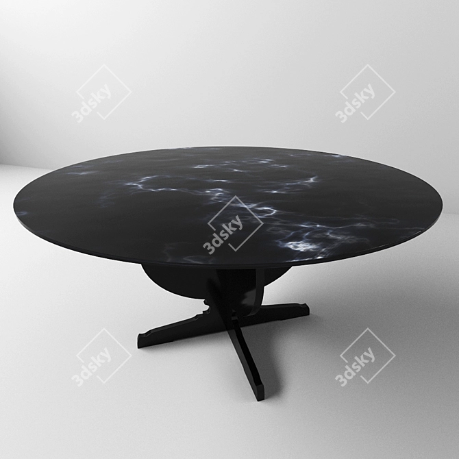 Adagir Besana: Stylish Wood & Glass Dining Table 3D model image 1