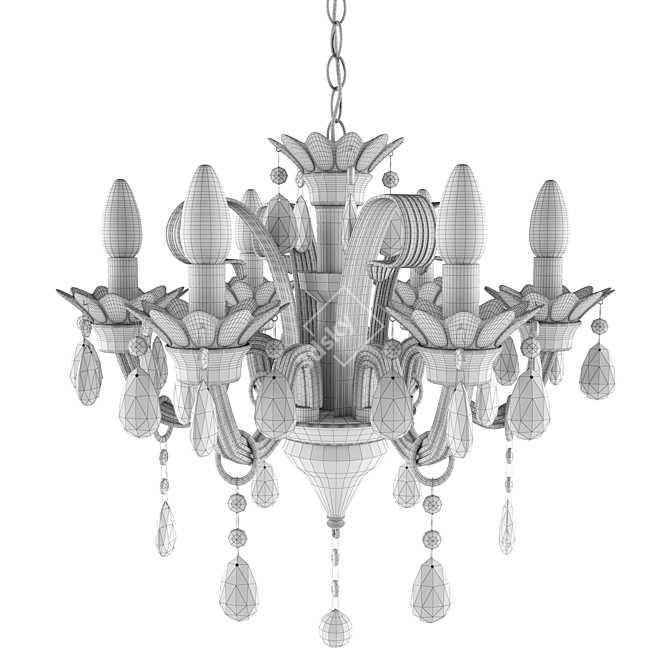 Elegant Crystal Chandelier 3D model image 2