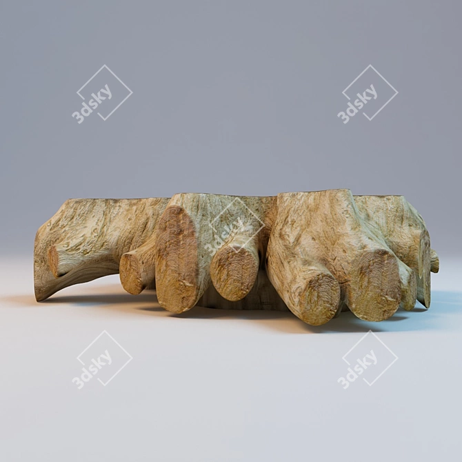 Natural Root Coffee Table | 95cm x 95cm 3D model image 2