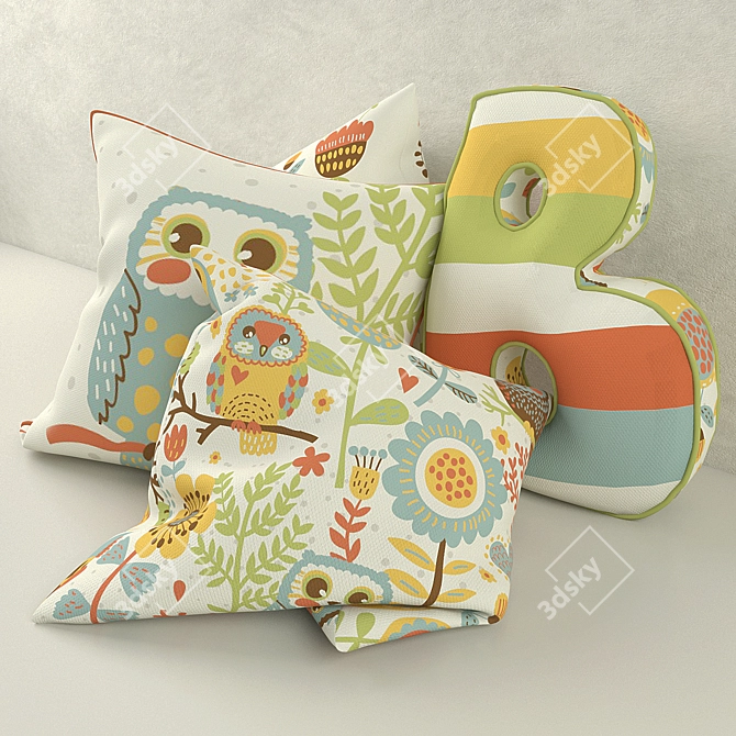 Geo Forest Clock & Cushion Set 3D model image 3