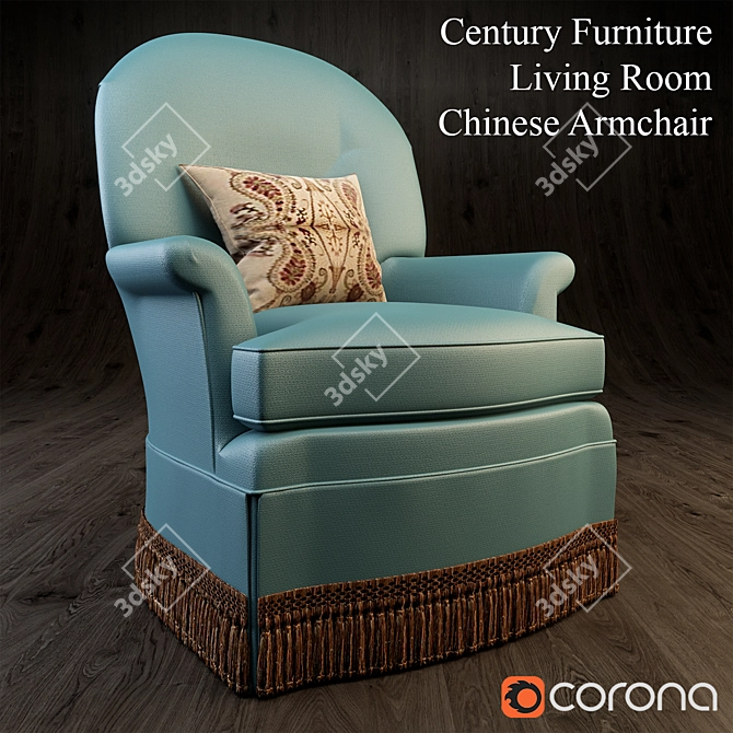 Elegant Chinese Armchair: Century Furniture 3D model image 1