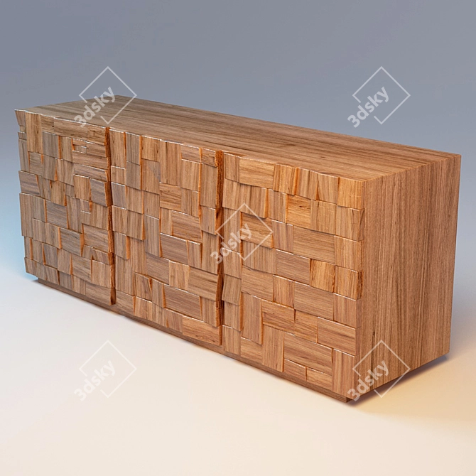 Elegant Domus Arte Wooden Chest 3D model image 2