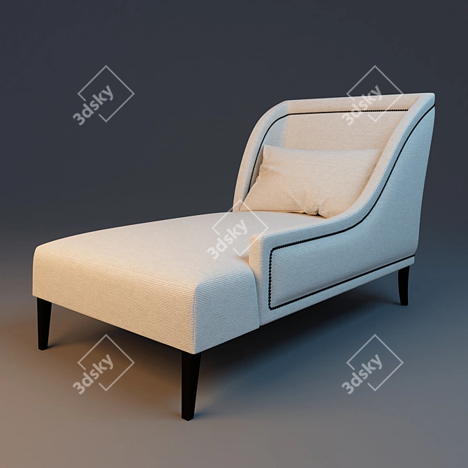 Pasadena One Arm Chaise - Sleek and Stylish 3D model image 2