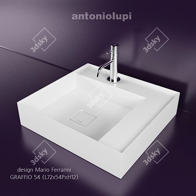 Antoniolupi Graffio 54: Sleek and Stylish Washbasin 3D model image 1