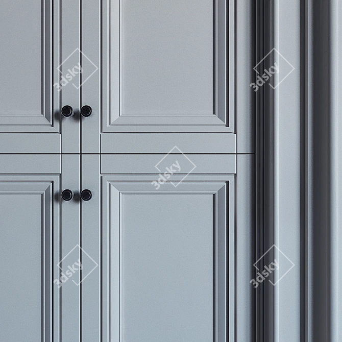 MaxBuilt-in Closet 02: 2400mmH x 2200mmL x 600mmD 3D model image 2