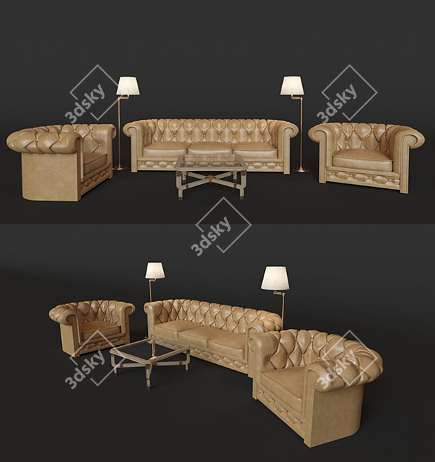 Italian-Made Sofa: Elegant Comfort 3D model image 1