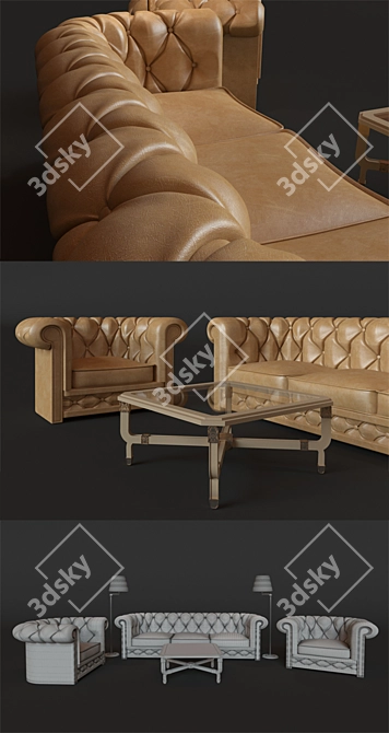 Italian-Made Sofa: Elegant Comfort 3D model image 2