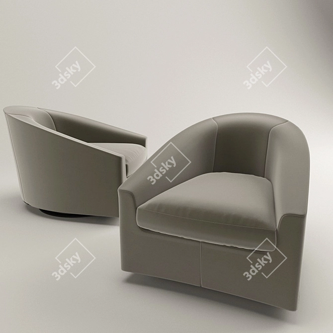 QUINN Armchair: Stylish and Spinning Classic 3D model image 2