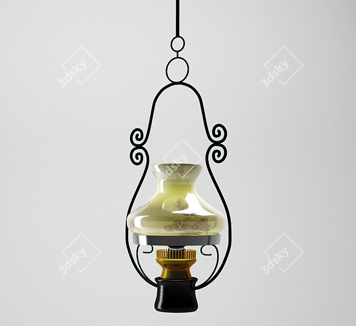 Vintage Soviet Kitchen Lamp 3D model image 1