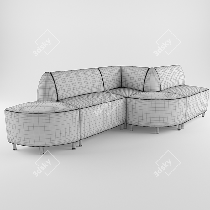 SleekOffice Labyrinth Modular Sofa 3D model image 2