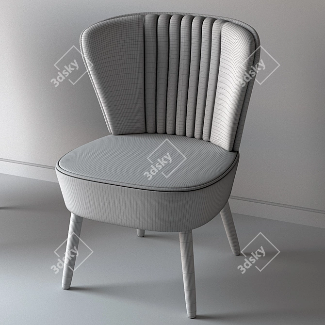 Elegant Leather Chair 3D model image 3