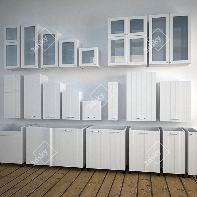 Versatile IKEA HITARP Kitchen Set 3D model image 1