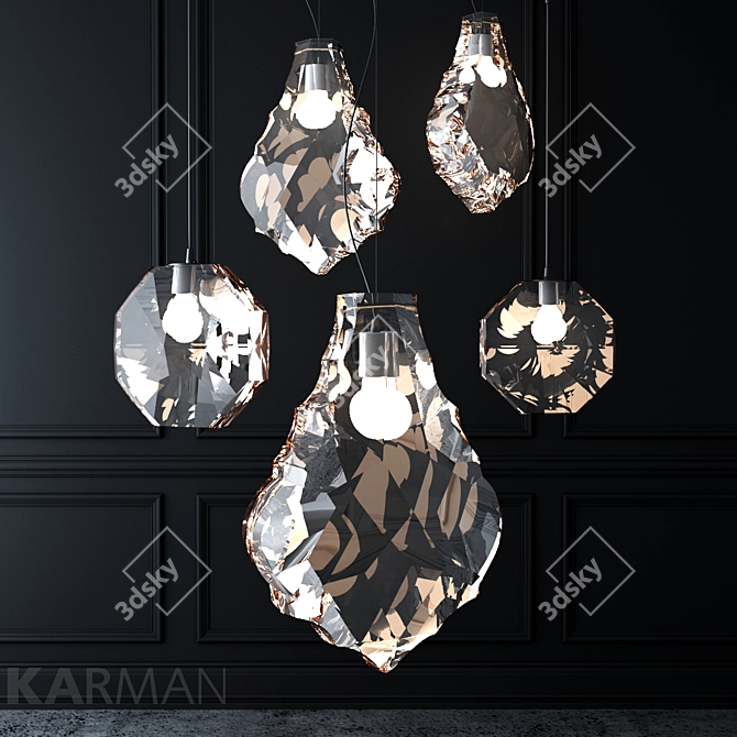 Luxury Crystal Hanging Lamp by Karman 3D model image 1