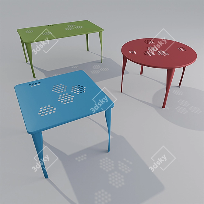 Emu Pattern Tables: Advanced Outdoor Furniture 3D model image 1