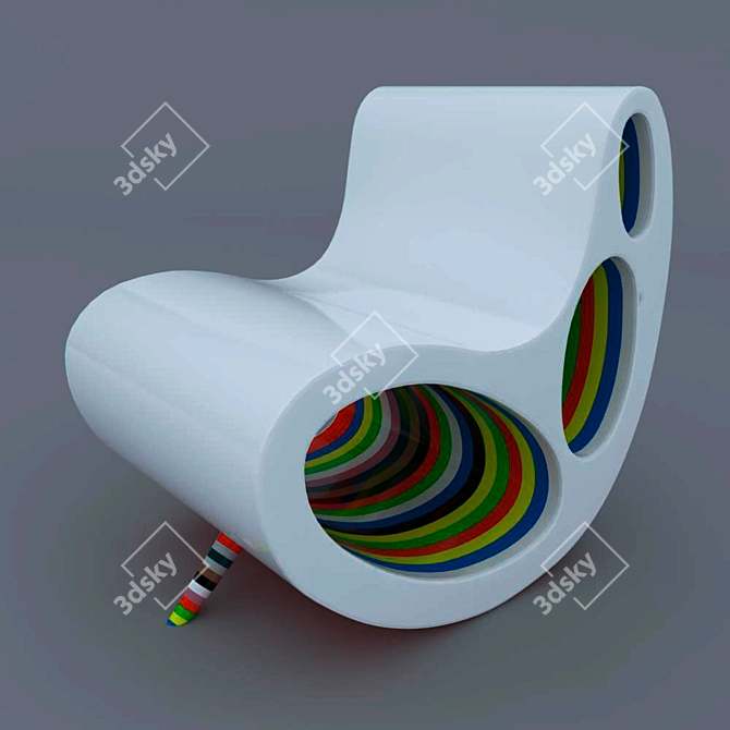 Modern Plastic Chair: 460mm x 670mm x 570mm 3D model image 1