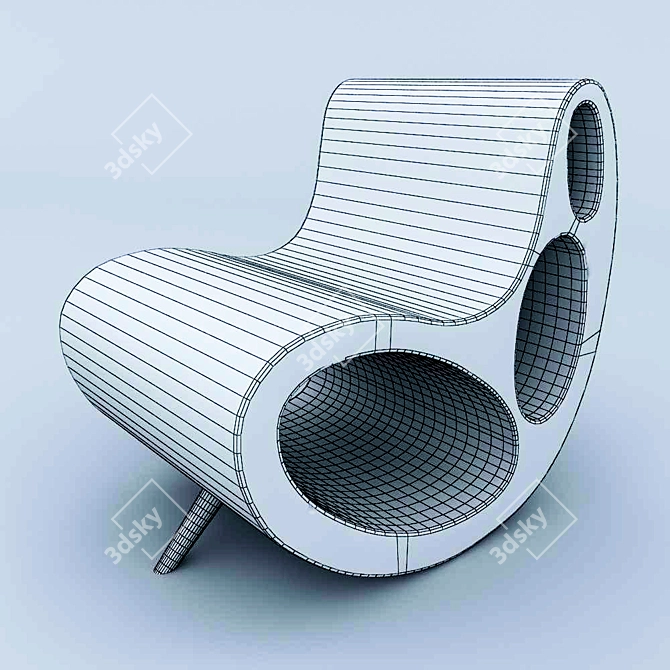 Modern Plastic Chair: 460mm x 670mm x 570mm 3D model image 3